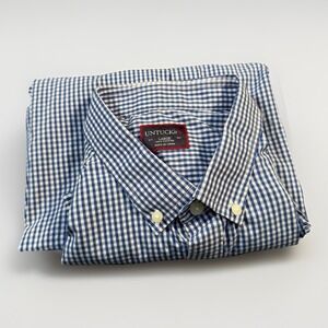 UNTUCKit Mens Large Blue Plaid Button Down Shirt Long Sleeve Pocket Casual